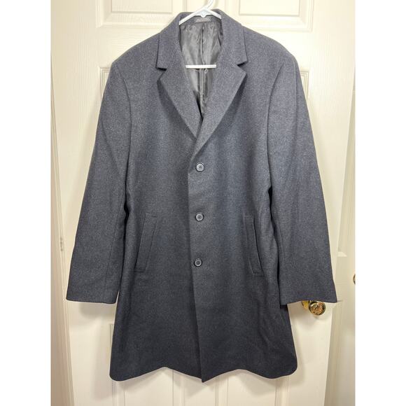 Kenneth Cole Mens 44 Raburn Wool Blend Over Coat Top Old Money Quiet Luxury - Picture 2 of 10